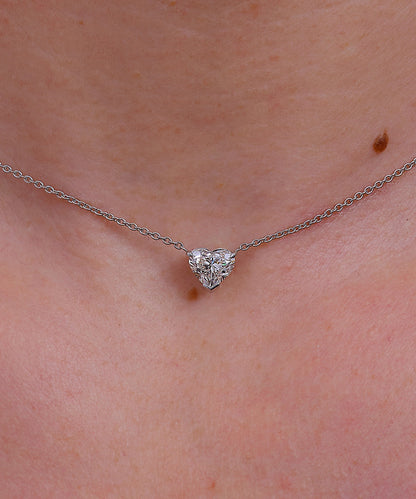 1.50 TCW Heart Solitaire Moissanite Necklace