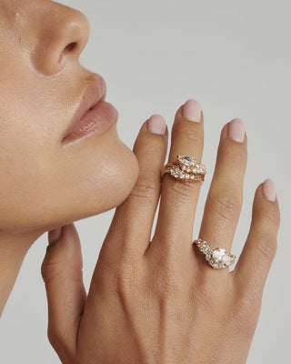 Pear Swirl Cluster Engagement Ring – 1 CT Lab Grown Diamond
