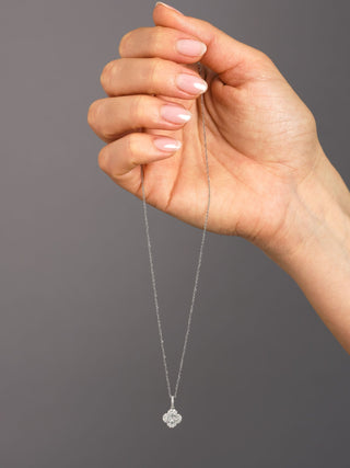0.50 TCW Round Clover Moissanite Necklace 4