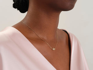 0.10 CT Round Evil Eye Moissanite Necklace 4