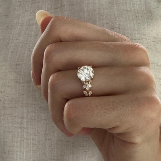 Round Halo, Pave & Split Shank Engagement Ring – 1.93 CT Lab Grown Diamond