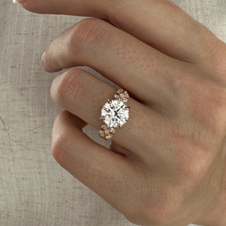 Round Halo, Pave & Split Shank Engagement Ring – 1.93 CT Lab Grown Diamond