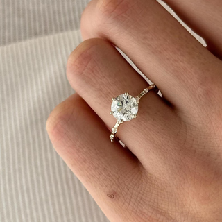 Round Halo, Pave & Split Shank Engagement Ring – 1.93 CT Lab Grown Diamond