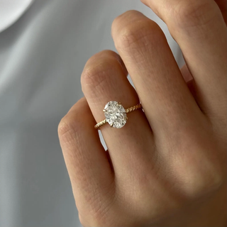 Round Halo, Pave & Split Shank Engagement Ring – 1.93 CT Lab Grown Diamond