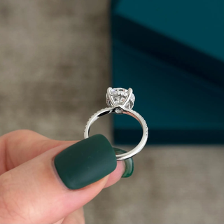 Round Halo, Pave & Split Shank Engagement Ring – 1.93 CT Lab Grown Diamond