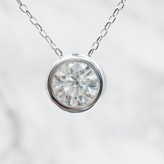 3.0 CT Round Bezel Moissanite Necklace 3