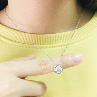 3.0 CT Round Bezel Moissanite Necklace 5