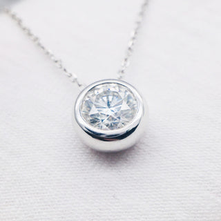 3.0 CT Round Bezel Moissanite Necklace 7