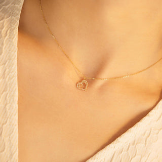 0.15 TCW Round Heart Minimalist Moissanite Necklace 5