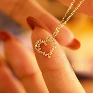 0.15 TCW Round Heart Minimalist Moissanite Necklace 2