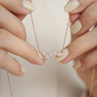 0.60 TCW Round Minimalist Star Moissanite Necklace 3