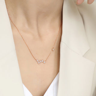 0.60 TCW Round Minimalist Star Moissanite Necklace 5