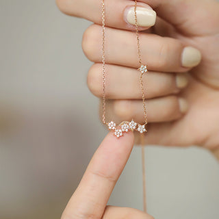 0.60 TCW Round Minimalist Star Moissanite Necklace 4