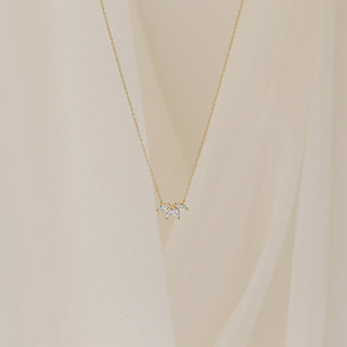 0.40 TCW Marquise Flower Petal Moissanite Necklace 4