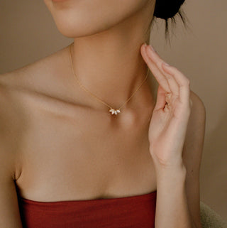 0.40 TCW Marquise Flower Petal Moissanite Necklace 2