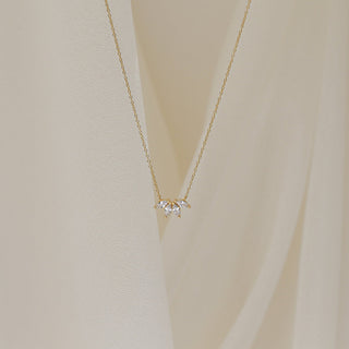 0.40 TCW Marquise Flower Petal Moissanite Necklace 8