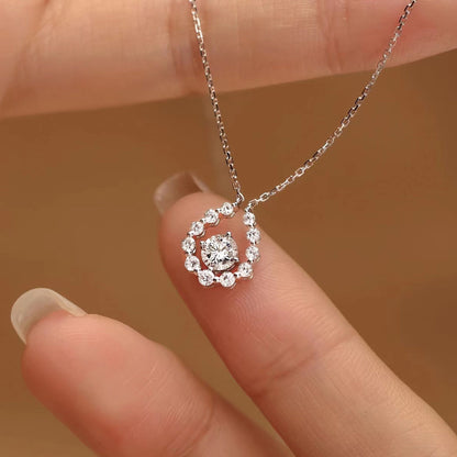 0.50 CT Round Halo Moissanite Necklace