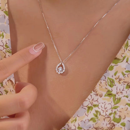 0.50 CT Round Halo Moissanite Necklace