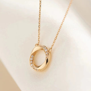 0.20 TCW Round Open Circle Moissanite Necklace 5