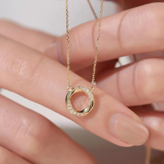 0.20 TCW Round Open Circle Moissanite Necklace 3