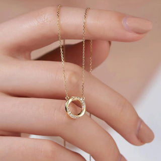 0.20 TCW Round Open Circle Moissanite Necklace 4