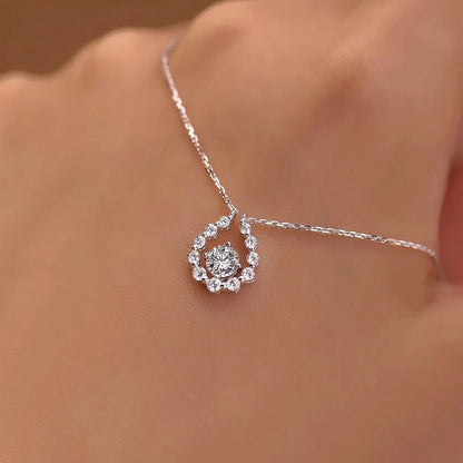 0.50 CT Round Halo Moissanite Necklace