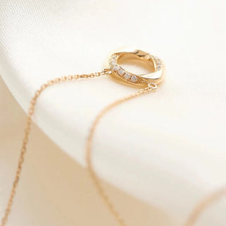 0.20 TCW Round Open Circle Moissanite Necklace 6