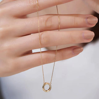 0.20 TCW Round Open Circle Moissanite Necklace 7