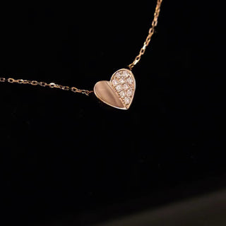 0.15 TCW Round Tiny Heart Moissanite Necklace 5