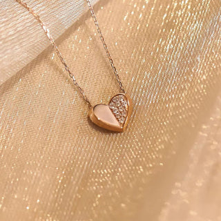 0.15 TCW Round Tiny Heart Moissanite Necklace 2