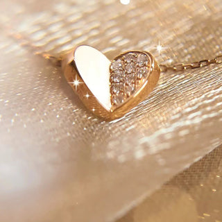 0.15 TCW Round Tiny Heart Moissanite Necklace 6