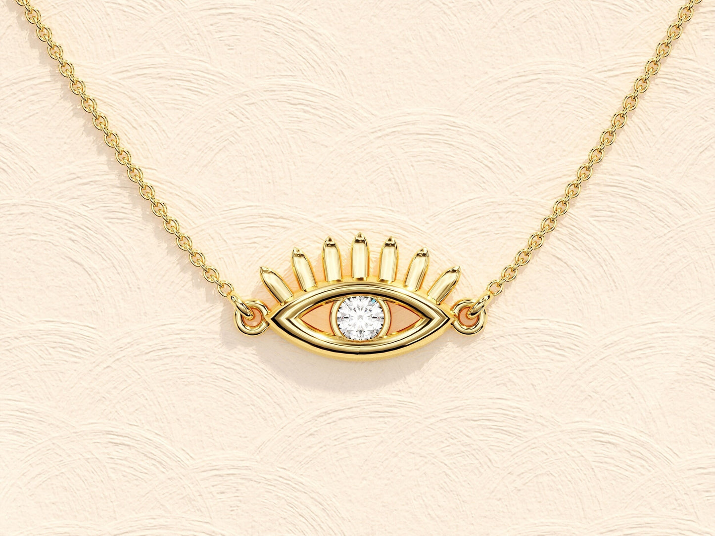 0.10 CT Round Evil Eye Moissanite Necklace