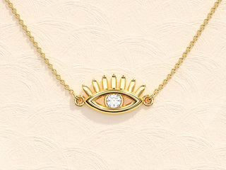 0.10 CT Round Evil Eye Moissanite Necklace 5
