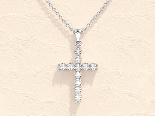 0.24 TCW Round Cross Moissanite Necklace 3