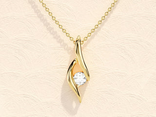 0.10 CT Round Solitaire Moissanite Necklace 2