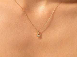 0.10 CT Round Solitaire Moissanite Necklace 4