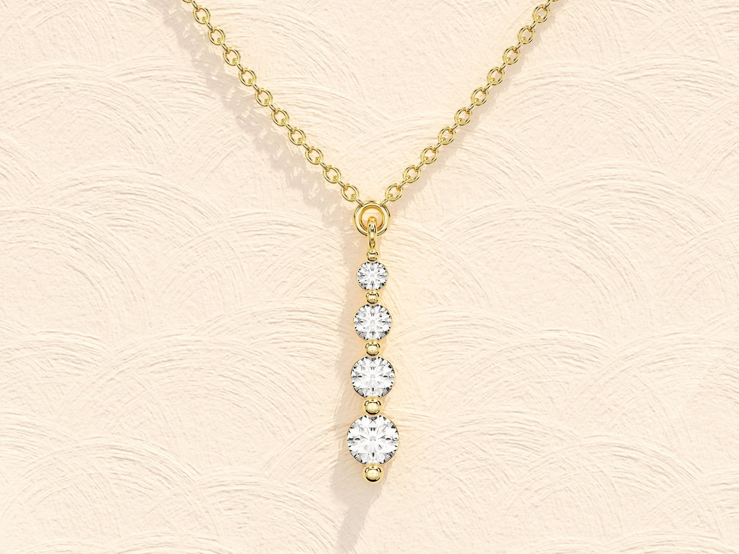 0.11 TCW Round Drop Pendant Moissanite Necklace