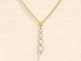0.11 TCW Round Drop Pendant Moissanite Necklace 2