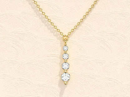 0.11 TCW Round Drop Pendant Moissanite Necklace