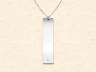 0.05 CT Round Name Tag Moissanite Necklace 6