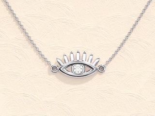 0.10 CT Round Evil Eye Moissanite Necklace 6
