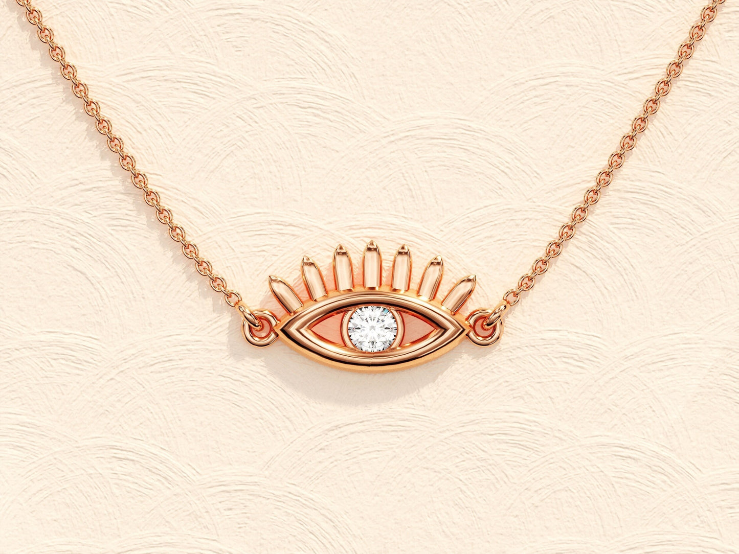 0.10 CT Round Evil Eye Moissanite Necklace