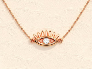 0.10 CT Round Evil Eye Moissanite Necklace 7
