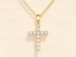 0.22 TCW Round Cross Moissanite Necklace 5