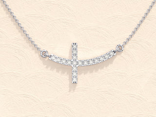 0.27 TCW Round Cross Moissanite Necklace 5