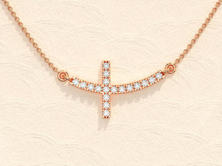 0.27 TCW Round Cross Moissanite Necklace 7