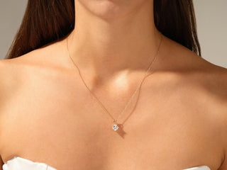 1.0 CT Princess Solitaire Moissanite Necklace 4