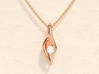 0.10 CT Round Solitaire Moissanite Necklace 3