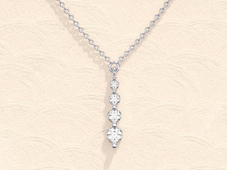 0.11 TCW Round Drop Pendant Moissanite Necklace 3