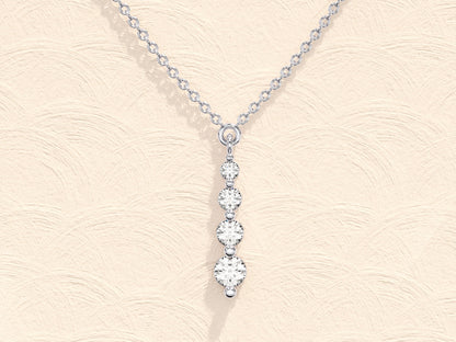 0.11 TCW Round Drop Pendant Moissanite Necklace